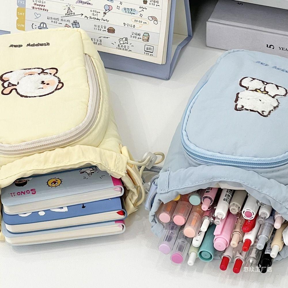 Cute Puppy Water Bottle Storage Bag Drawstring with Strap Sport Shoulder Bag Waterproof Portable Phone Pouch Cup Accessories