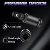 360° Swivel Air & Electric Impact Universal Joint Socket Adapter Set 1/4" 3/8" 1/2" Drive Extension Bar Kit for Impact Wrench