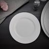 10-inch Gold Rim Ceramic Flat Dinner Plate
