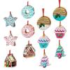 Wooden Christmas Ornaments 24 Wooden Gingerbread House Donut Cake Hangings 24 Pieces Party Decoration for Candy Parties