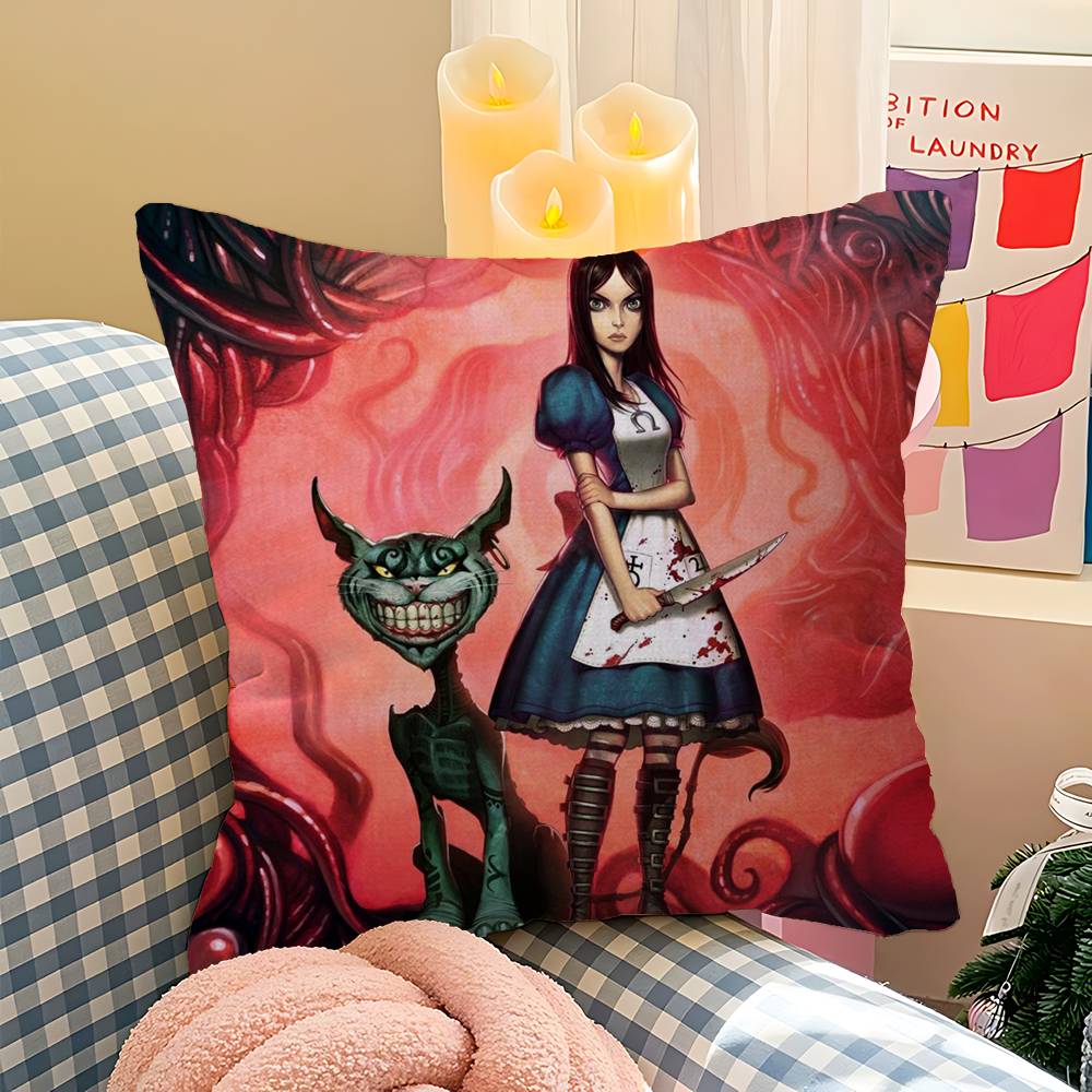 Game AAlice Madness Returns Pillow Gift Home Office Decoration Bedroom Sofa Car Cushion Cover Case X