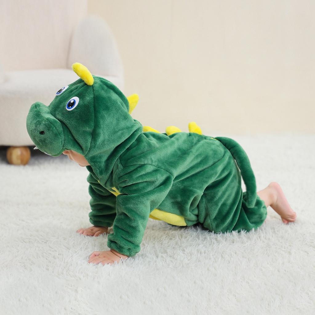 One-piece Pajamas For Children All And Winter Animal Home Clothes Children Flannel Crawling Clothes