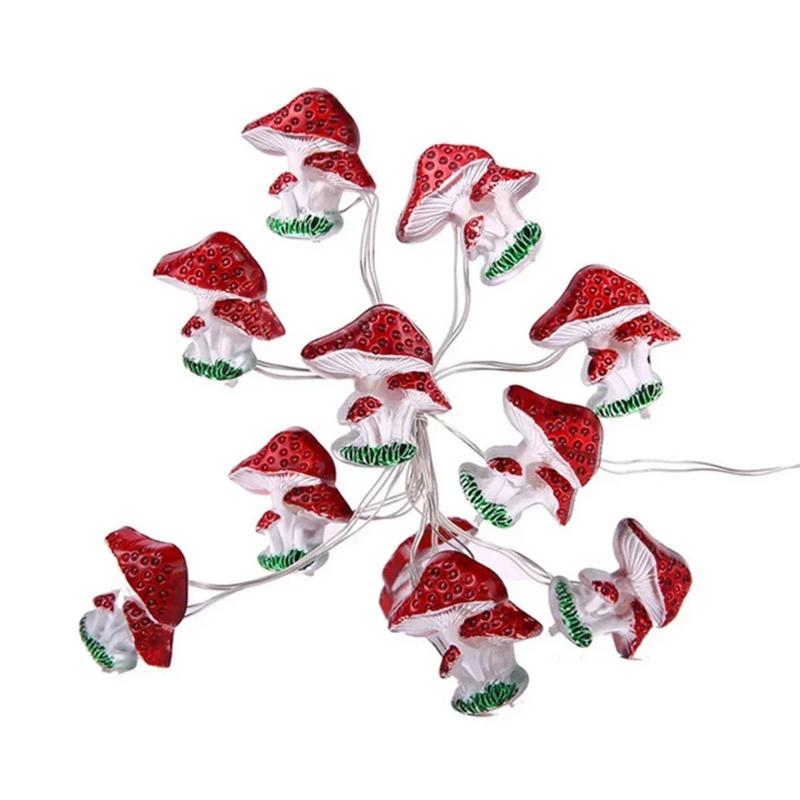 1Pcs 2M 20LEDs Battery Driven Mushroom Copper Wire Lamp for Door Kids Room Wall Party Living Room Bedroom Ornament Lighting