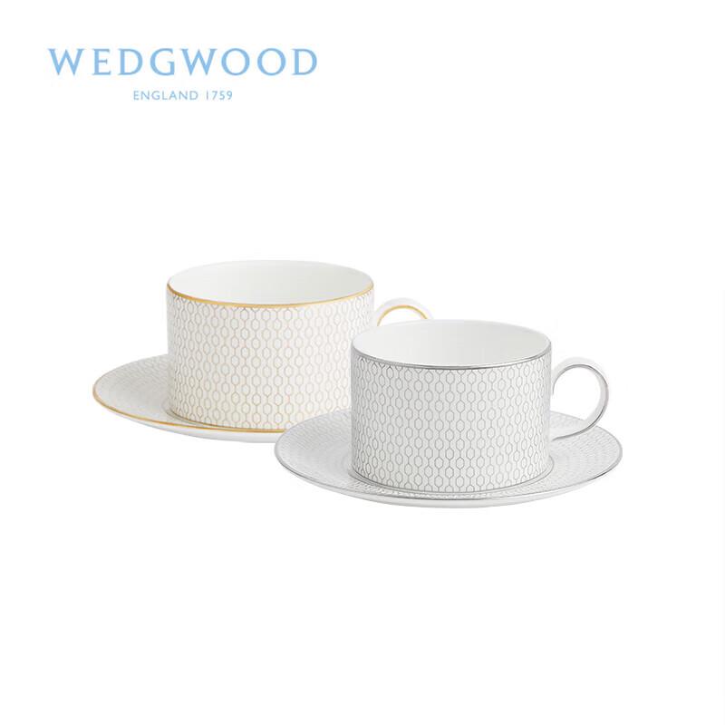 Wedgwood Geometric Platinum & Gold Cup and Saucer Set