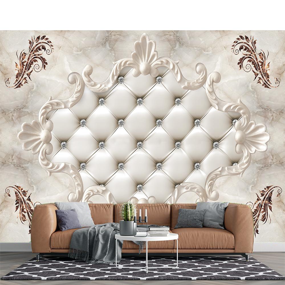 European Style Wallpaper Soft Package Diamond Pearl Flower Wall Mural Living Room Bedroom Decor Wallpaper