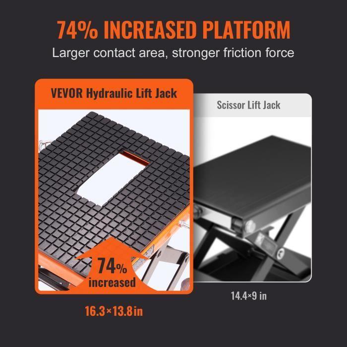 Pont Élévateur Hydraulique - VEVOR - ZX0901-7B - Capacité 350 lb - Dimensions 475x395x340 mm - Poids 29,7 kg