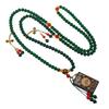 Vintage thangka necklace green agate beaded niche high-end messenger chain cheongsam accessories women