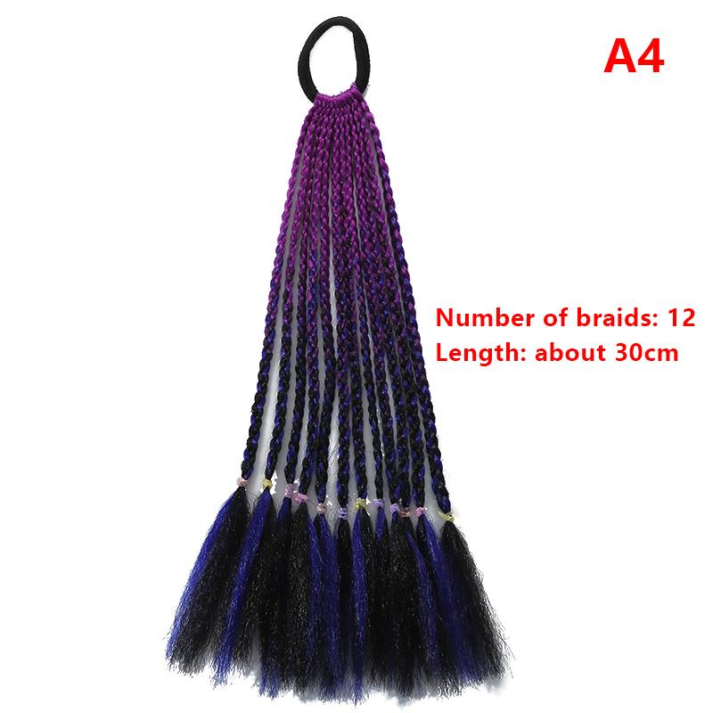 Children'S Wig Ponytail Dirty Braid Ponytail Hair Loop Short Three Braid Ponytai