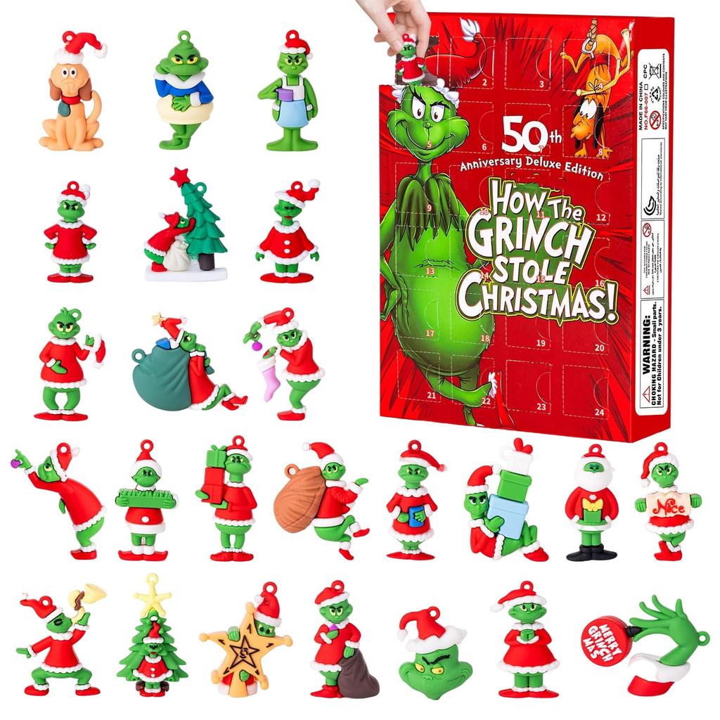24PC Christmas Advent Calendar With 24 Little Doors Surprise Gift Home Decor
