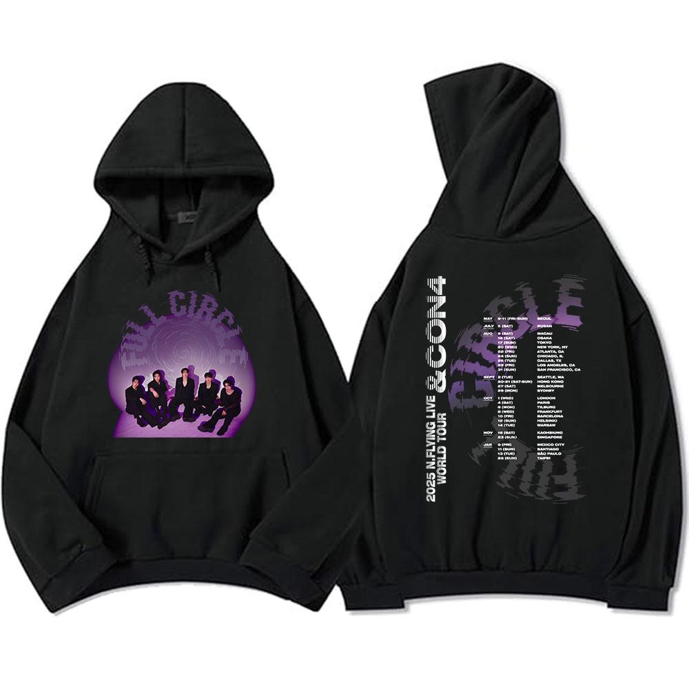 

N Flying LIVE WORLD TOUR FULL CIRCLE Толстовки с длинным рукавом Мода Мужская толстовка Флис Осень Sudaderas Графический топ XL