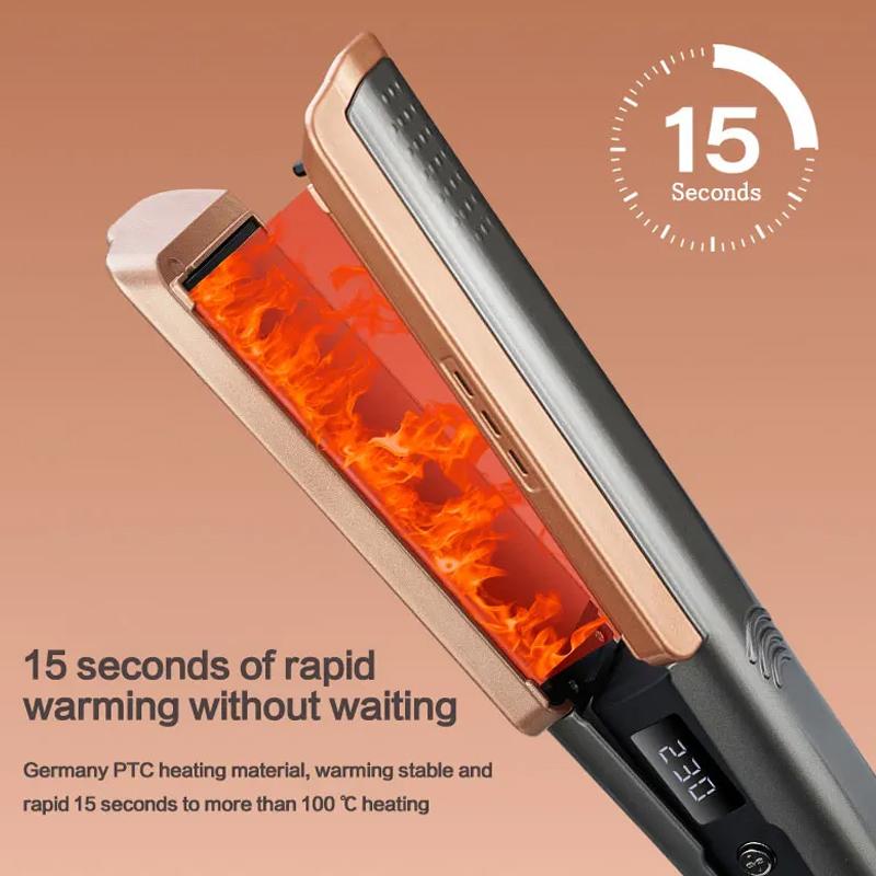 Cross-border Negative Ion Ceramic Coating Curling Iron Electric Heating Comb with Multi-Gear Thermostat Source Factory