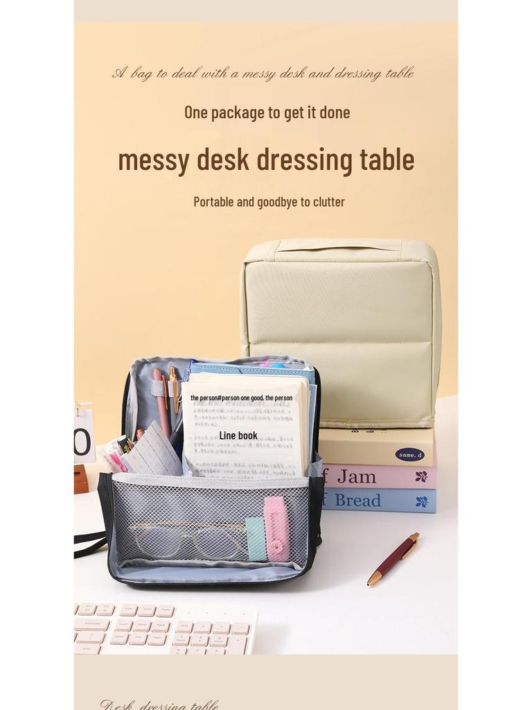 Large Capacity Stand-Up Pencil & Makeup Bag - Travel & Desktop Organizer