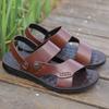 Fashion Mens Fashion Summer Shoes New Outdoor Leather Sandals Non-slip Beach Flats Dual-Purpose Male Slippers Travel Open-toe  Half Drag