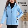 Giacca in pile impermeabile da donna antivento calda morbida adatta per campeggio escursionismo trekking e mountain bike