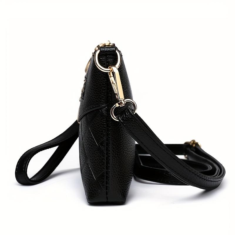 Flower Printed Crossbody Bag, Women's Multi Zipper Clutch Wallet, Fashion Shoulder Purses For Daily Use