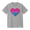 Bisexual Pride Flag Heart Bi T Shirt Vintage Washed Unisex Versatile Streetwear Breathable Designer Clothes Stylish