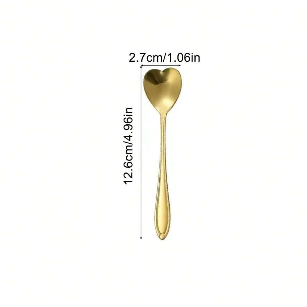 8/16 Stück Edelstahl Herzform Kaffeelöffel Gold Schaufel für Dessert Teezubehör Küchengeschirr Dekoration Geschenkset