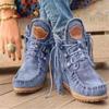 2025 Winter Thick Bottom Large Size 40-43 Tassel Lacing Women's Boots