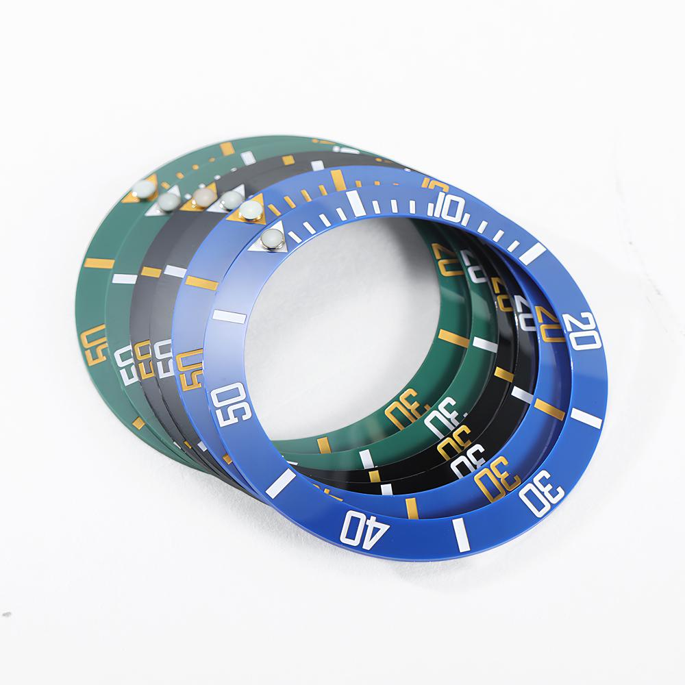 Wysokiej jakości ceramiczny/aluminiowy pierścień zewnętrzny do nurkowania 38*30,5 mm, 1 szt., z nachyleniem, do zegarka z automatycznym mechanizmem GMT NH34 NH35 NH36