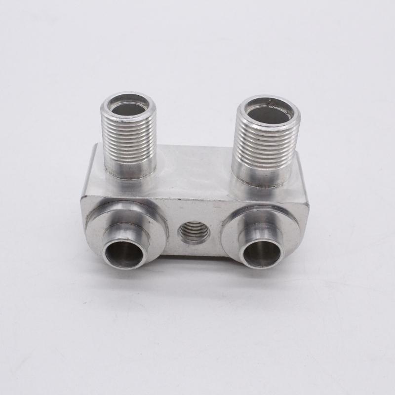 A/C Compressor Adapter Fitting A/C Compressor Fitting Adapter Replacement Aluminum Polished Finish