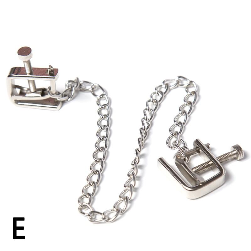 1 Pair Sexy Nipple Clamps Labia Clips With Chain Clip Sm Fetish Bust Massager Stimulate Sex Toy Flirt Bondage Exotic