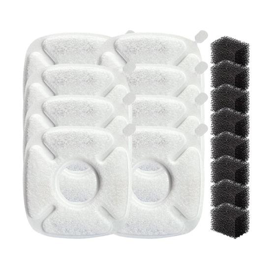 Cat Water Fountain Replacement Filter 3 Layer Filtration System with Sponges for 67oz 95oz 135oz Automatic Cat Water Dispenser