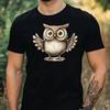 T-Shirt Herren Lustige Eule Motiv Baumwolle Größe XS bis 5XL