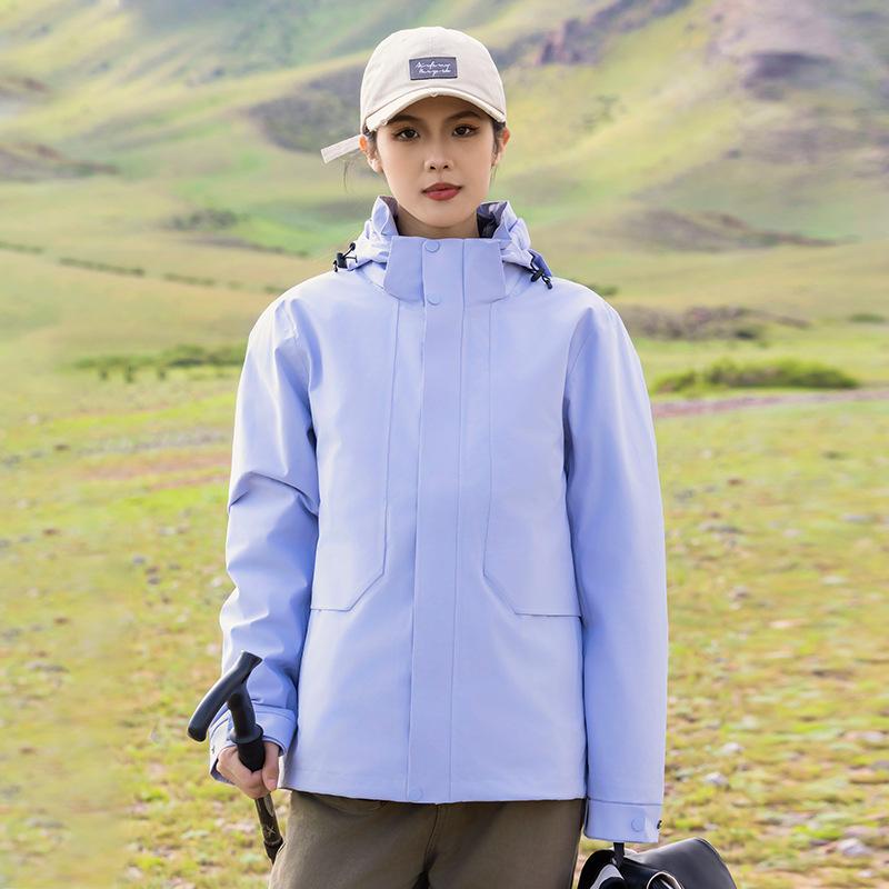 

Куртка три-в-одном с водоотталкивающим гусиным пухом и ветрозащитой с логотипом для активного отдыха, кемпинга и альпинизма XL