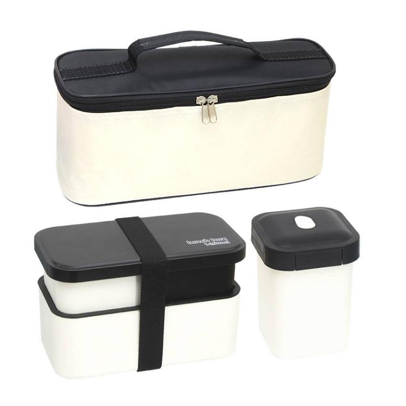 

Adult Bento Box,All-Inone Japanese Stackable Lunch Box With Removable Cutlery Set And Sealing Tape,Microwave And Dishwasher Safe black