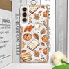 Fall Maple Leaf Pumpkin Coffee Transparent Phone Case for Samsung Galaxy S25 S24 S23 Ultra S22 S21 S20 Plus S24 FE 5G Soft Cover