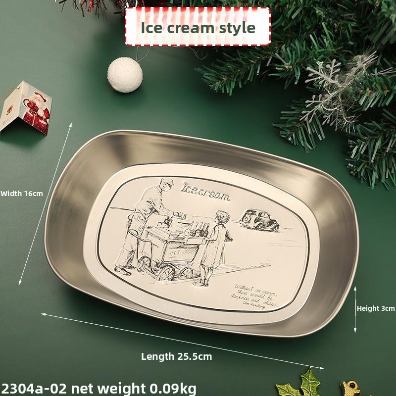 Three-dimensional engraving~ American retro tinplate tray