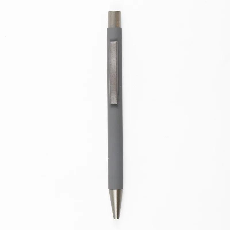 50pcs Metal Ballpoint Pen Advertising Pen Rubber Texture Custom Logo Text Engraving Laser Engraving Customizable Name Logo Pen