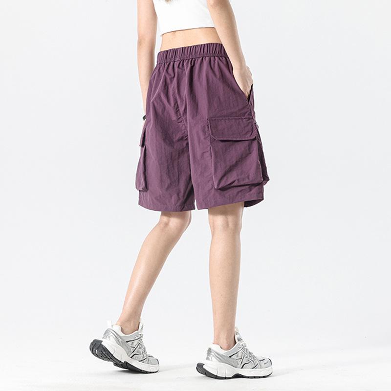 Herren Trendy Sommer Locker Gerade Cargo-Shorts - Nylon Eis Seide, Mittellang, Lässige Passform