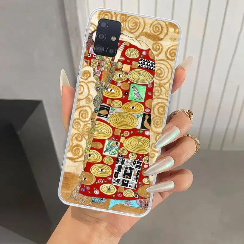 Kiss by Gustav Klimt Desig Phone Case for Samsung Galaxy A52 A32 A22 A12 A02S A50S A30S A10S Note 20 Ultra 10 Plus S10 A31 A20 A