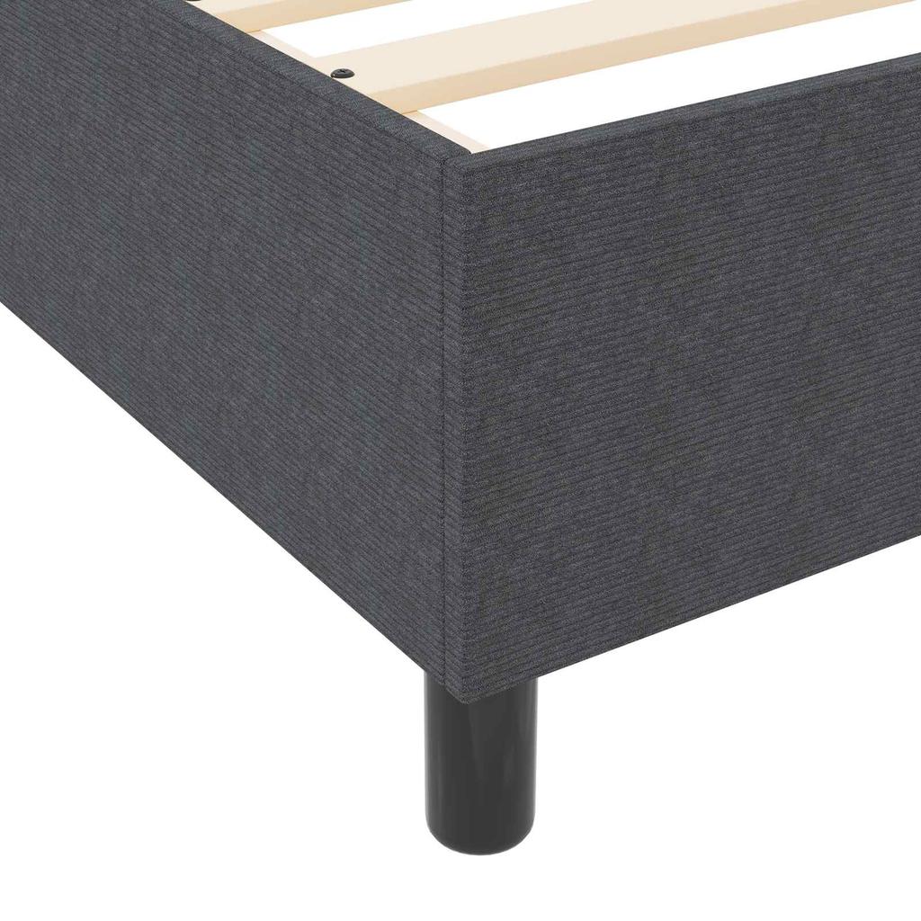 Platform Bed Frame Dark Gray 80 x 200 cm Cord Fabric