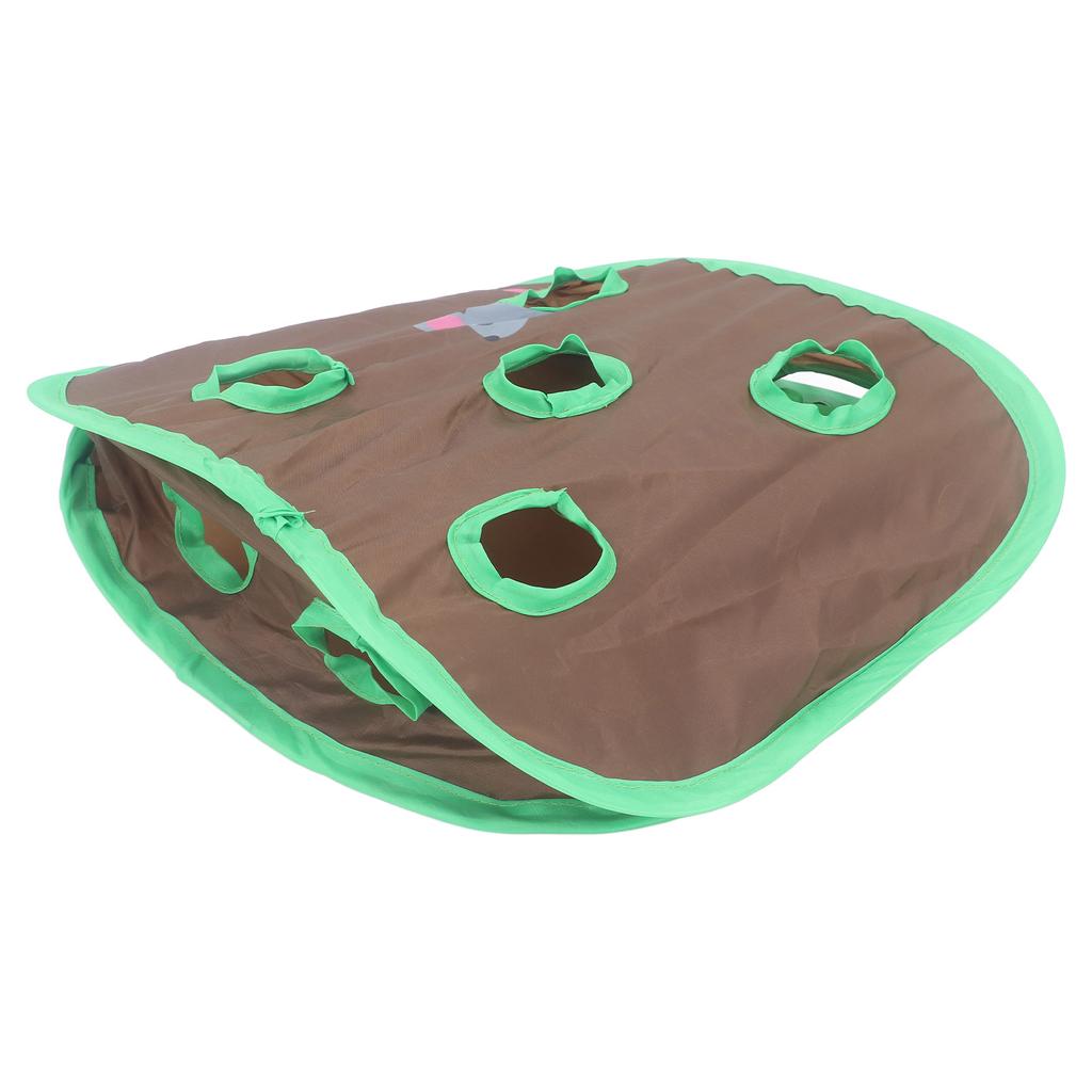 9 Holes Cat Toy Cat Interactive Tunnel Toy Fun Mouse Chasing Toy Collapsible Puzzle Exercise Toy with Bell for