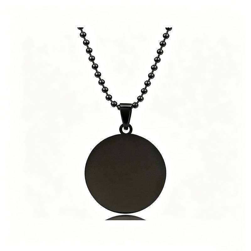 Round Bead Stainless Steel Necklace with Custom Engraving – Ideal Birthday Gift