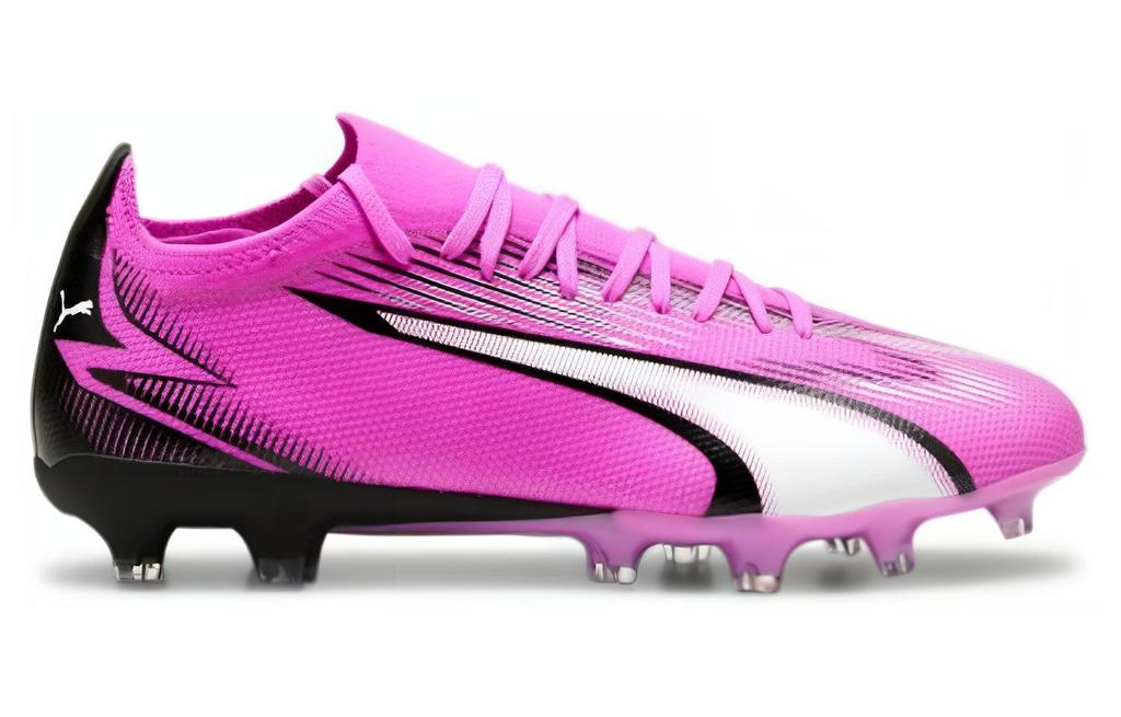 Puma Ultra Match Low Top AG Artificial Ground Abrasion Resistant Soccer Shoes Unisex Pink White 107754-01