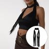 Women Skinny Scarf Thin Choker Knit Belt Stripe Long Tie Scarf Bag Handle Wrap