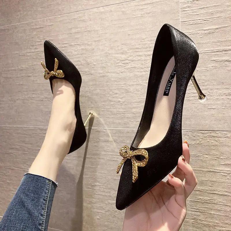 Fashion Women's Shoes Blue Stilito Party With Crystals On Promotion 2025 Trend 39 Vacation Summer Fashion Ladies Pumps Chic and Elegant