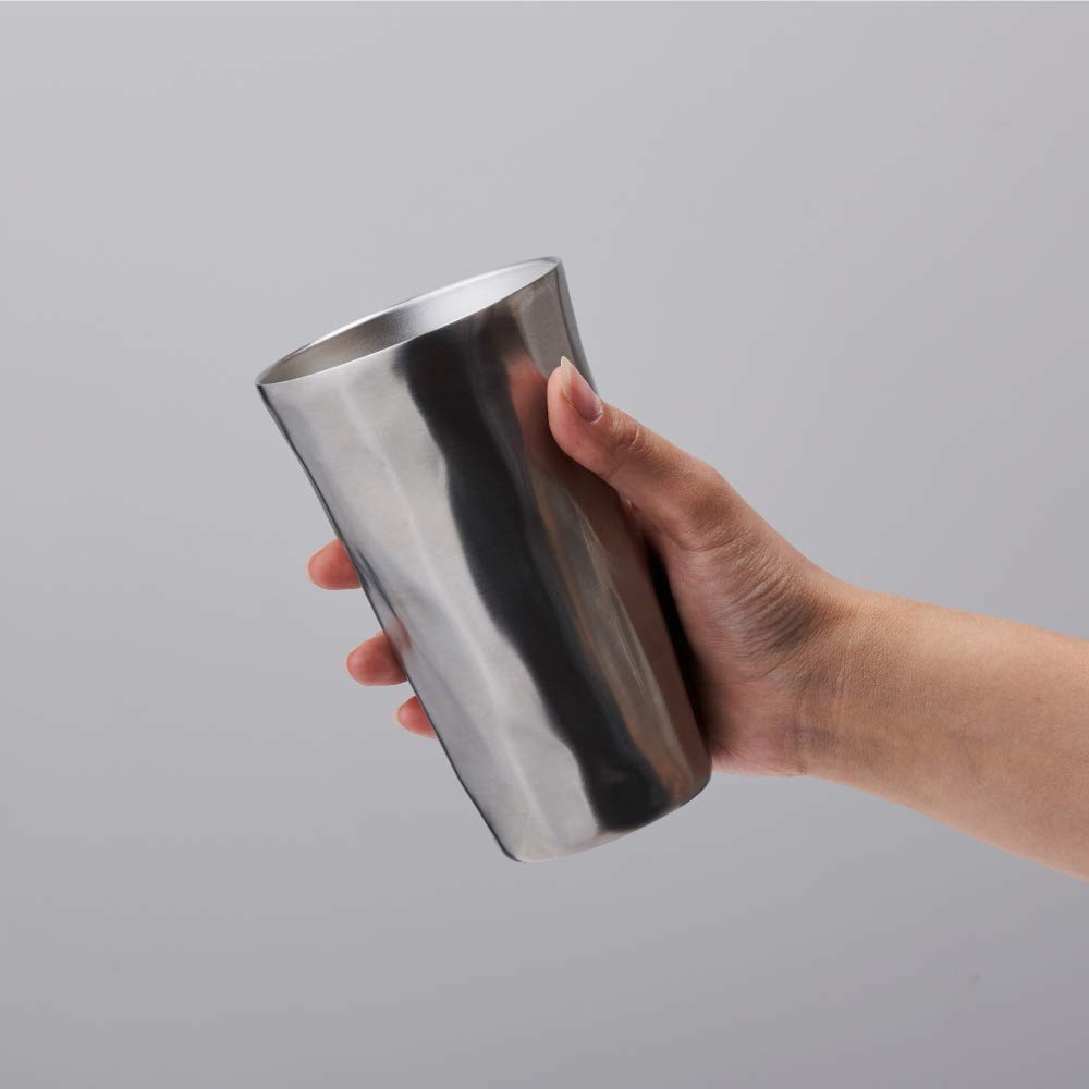 Doshisha Style Silver Hand-Twisted Tumbler, 420ml,
