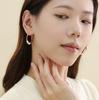 Natural freshwater pearl earrings, national style, Nanhong agate earrings, fashion temperament, circle red stud earrings.