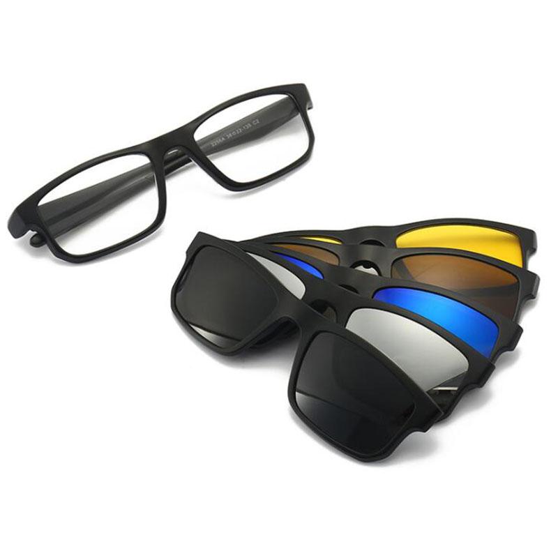High Performance 2256 Magnet Clip Square Myopia Eyeglasses 0 -0.5 -1.0 -2.0 To -6.0 Hyperopia Sunglasses +0.5 +1.0 +2.0 To +6