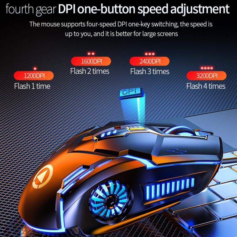 Gaming Mouse - Wired, 6 Buttons, 7 Color LED Light, Used for Games and Office, Compatible with Computer/Laptop/Tablets