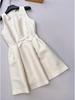 Elegant Sleeveless Spring Dress with Bow Decoration