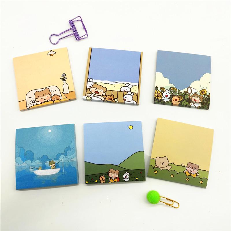 Korean Style Forest Girl Tearable Sticky Note Pad