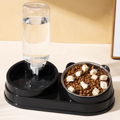 Cat Bowls, Cat Basins, Automatic Drinking Water Double Bowls, Dog Bowls, Dog Basins, Pet Stainless Steel Bowls, Drinking Water for Dogs and Cats