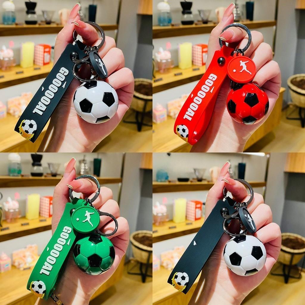 Quirky Cartoon Soccer Keychain Eyecatching Faux Football Bag Fob