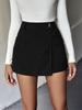 European and American Fashion High Waist Slit Mini Skirt Shorts
