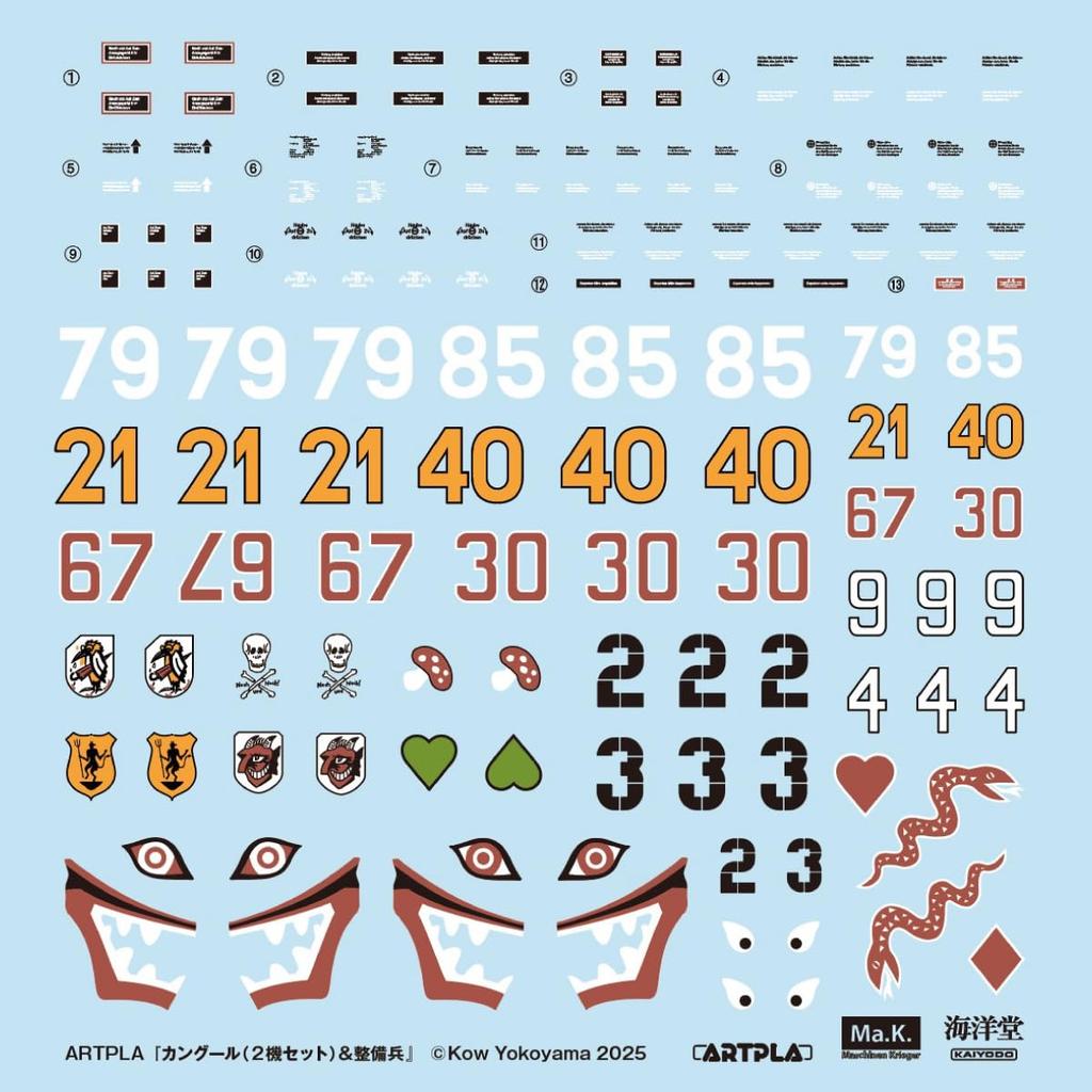 Kaiyodo ARTPLA Maschinen Krieger Kangool (Set of 2) & Maintenance Crew, 1/35 Scale Unpainted Plastic Model Kit AP045